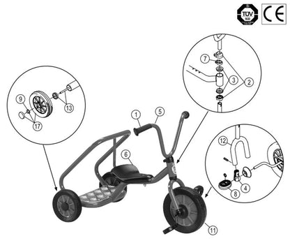 Winther Mini Viking Mini Ben Hur Push Bike (Model No. 411) Spare Parts