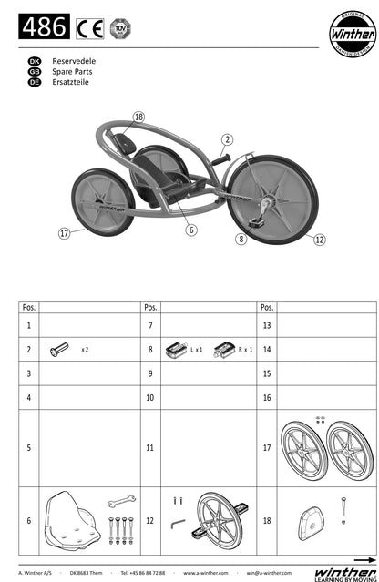 Winther Viking Explorer U-Rider (Model No. 486) Spare Parts