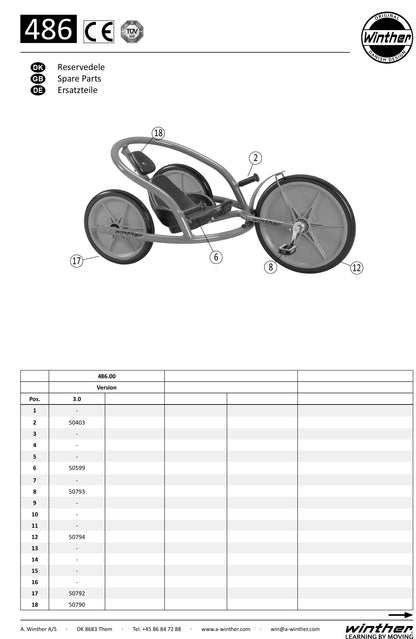 Winther Viking Explorer U-Rider (Model No. 486) Spare Parts