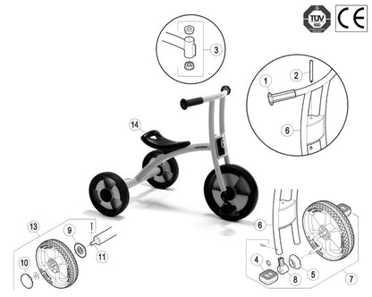 Winther Circleline Medium Trike (Model No. 551) Spare Parts