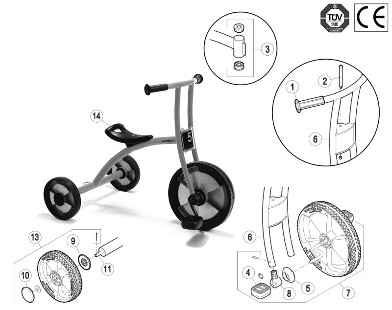 Winther Circleline Large Trike (Model No. 552) Spare Parts