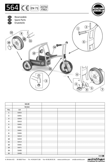 Winther Circleline Ambulance Spare Parts (Model No. 564)