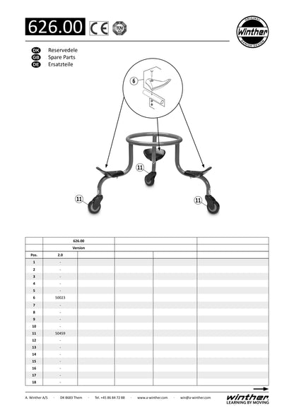 Winther Challenge CircleBike (Model No. 626) Spare Parts