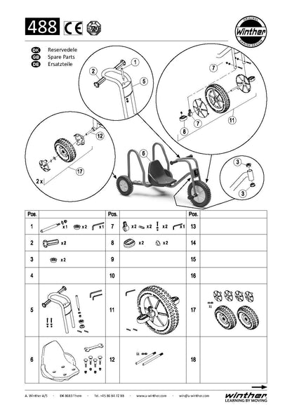 Winther Explorer BobKart (Model No. 488) Spare Parts